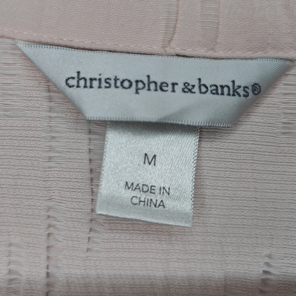 Women's Christopher & Banks Pink Blazer Jacket, Pockets, Size M - Picture 2 of 4